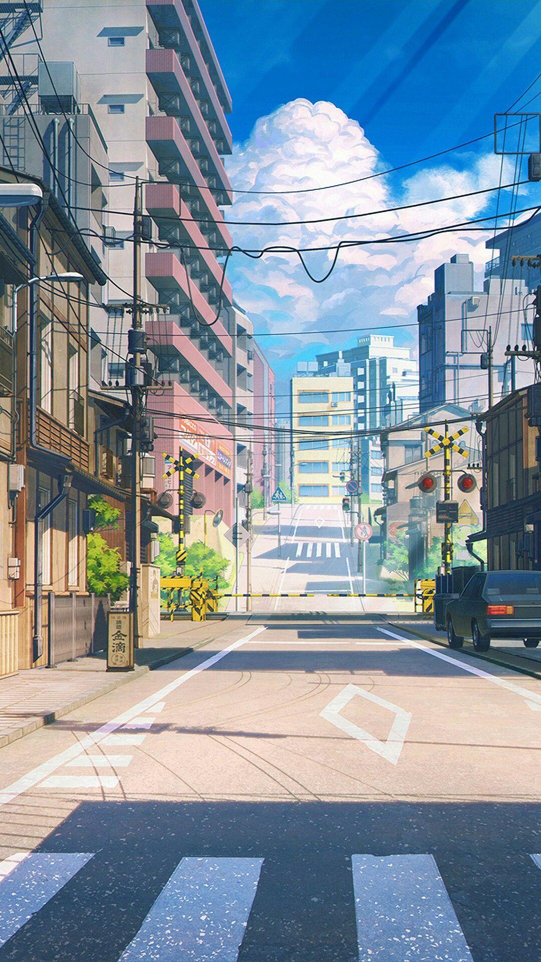1080x1920 Street Anime Japan Wallpaper
