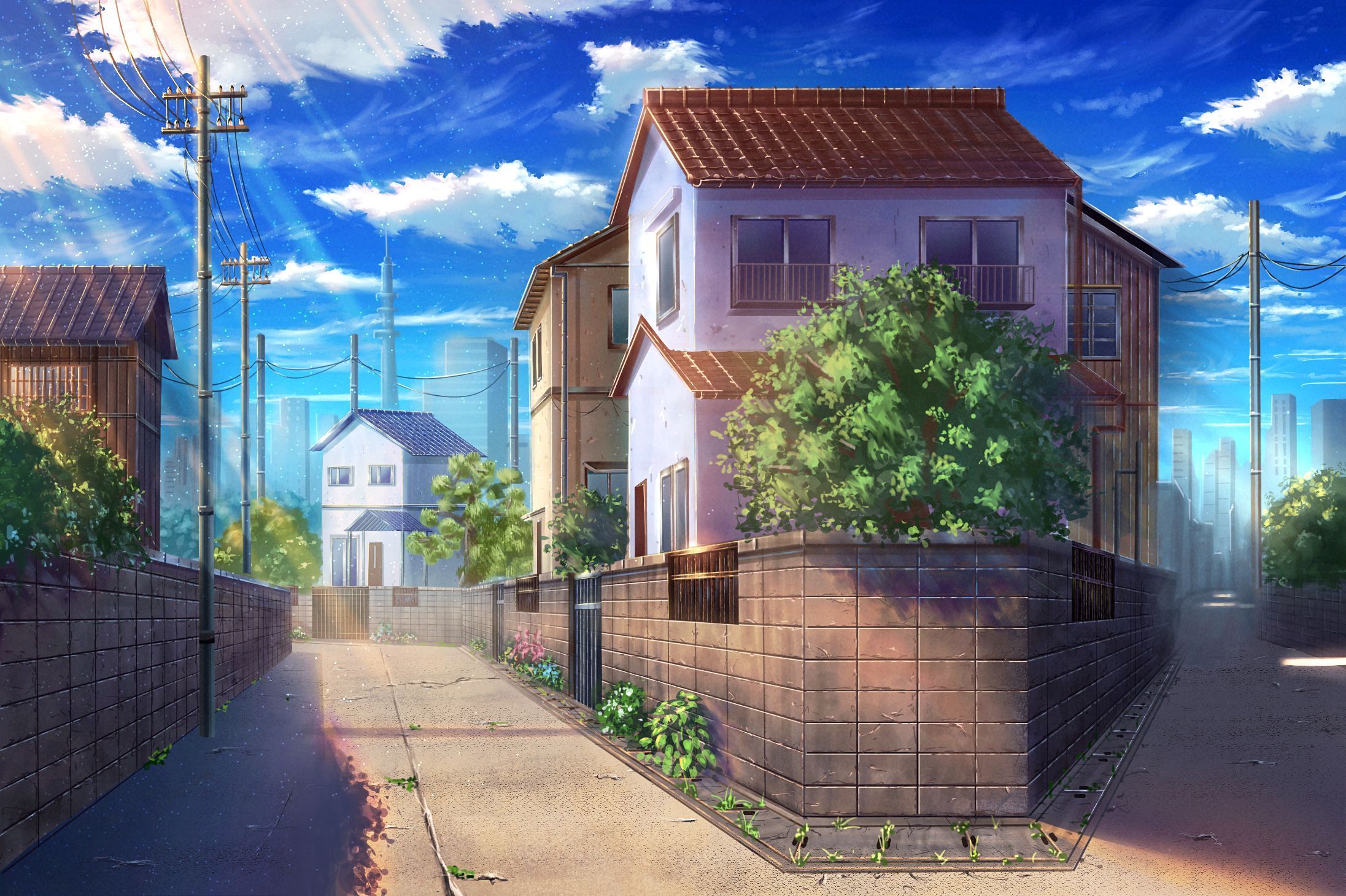 2193x1460 Anime House 4k Ultra HD Wallpaper by 黒猫