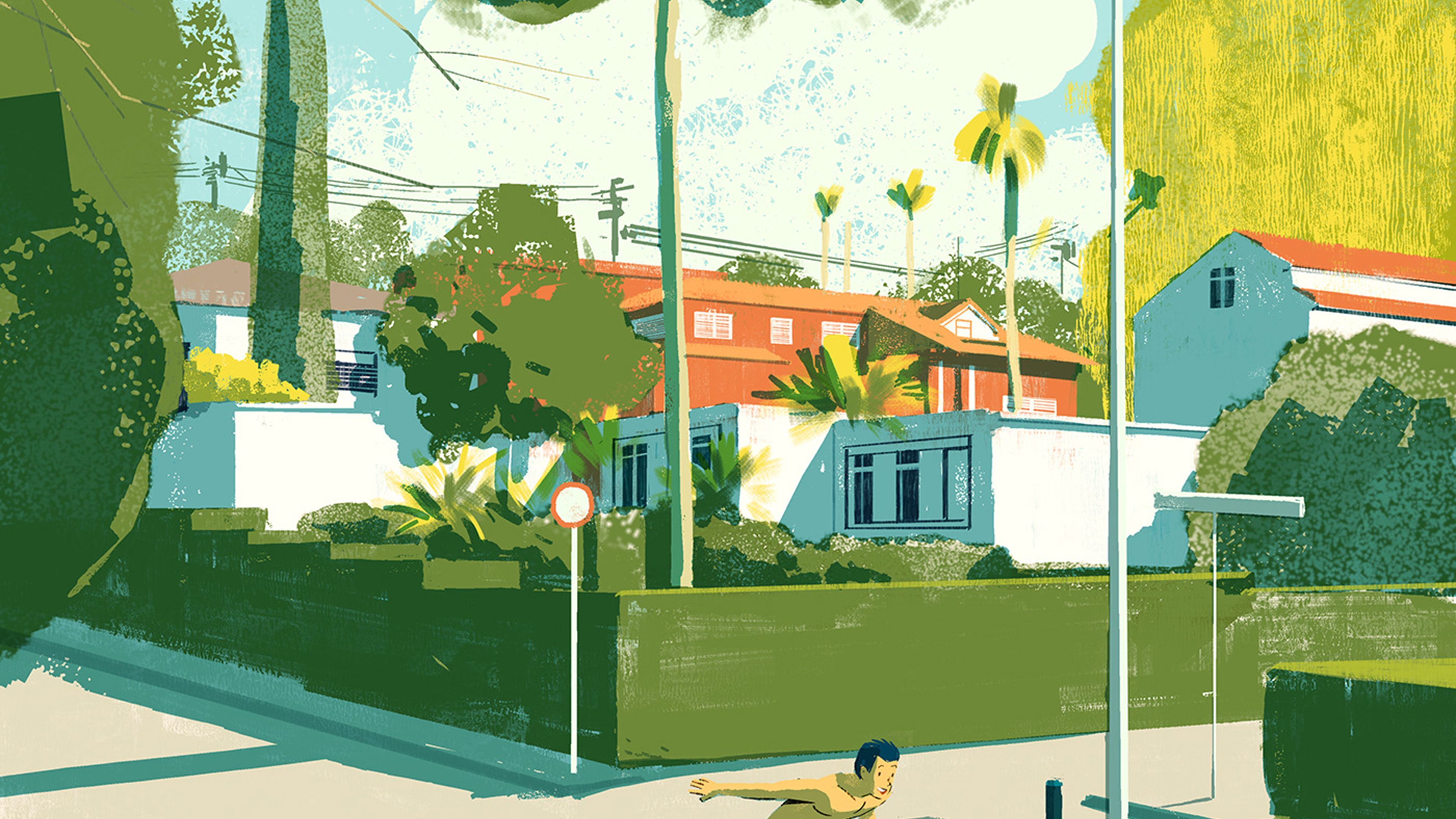 3840x2160 Art Summer Anime Drawing Green