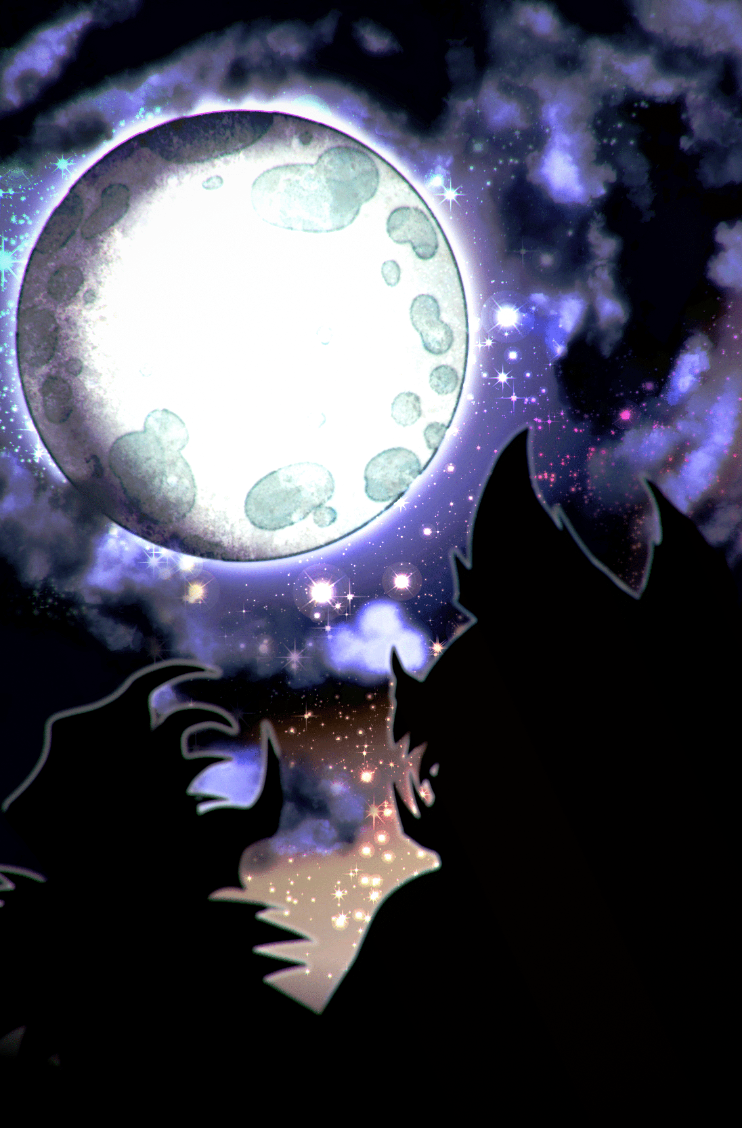 2580x3920 Werehog and the Moon phone wallpaper