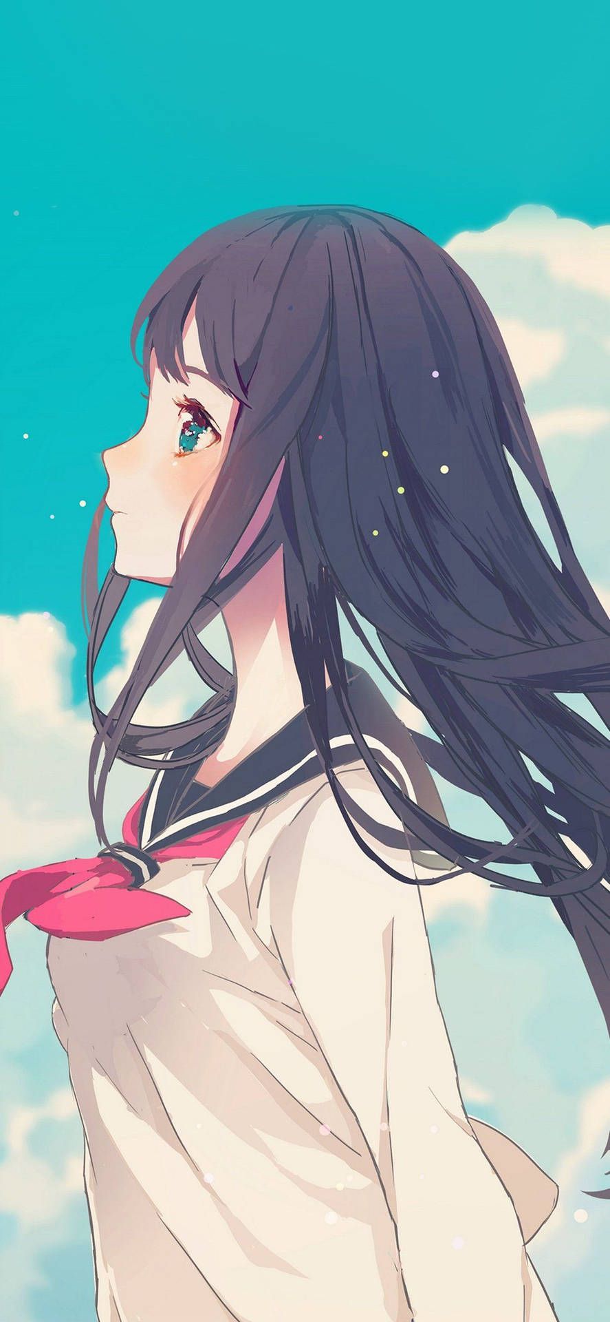 887x1920 Download Side Profile Cute Anime Girl