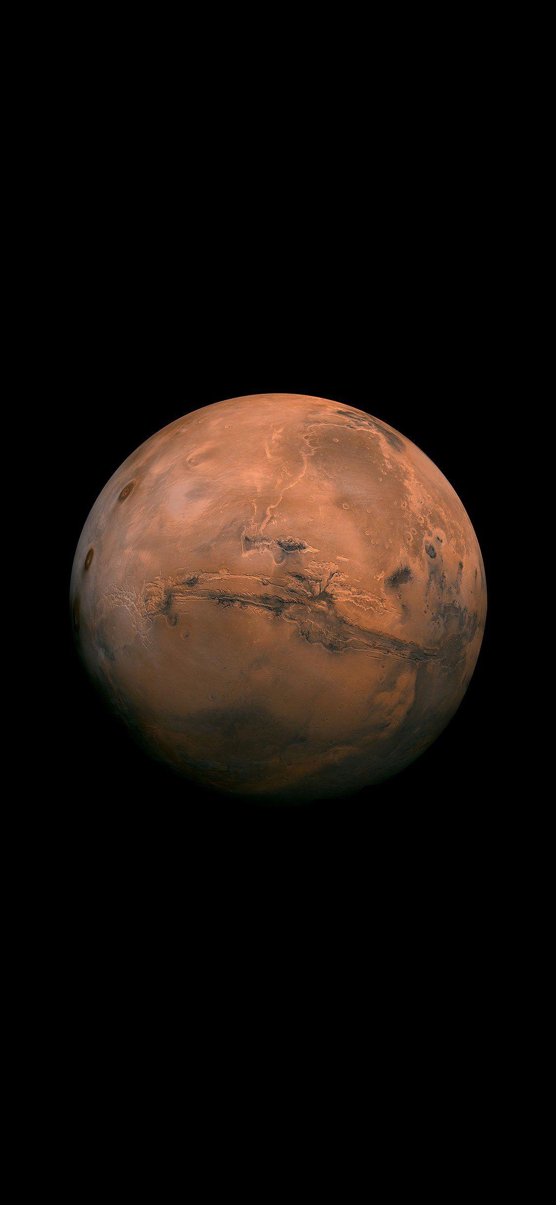 1125x2436 Sao Hỏa Hành tinh không gian nghệ thuật tối thiểu màu đỏ sẫm