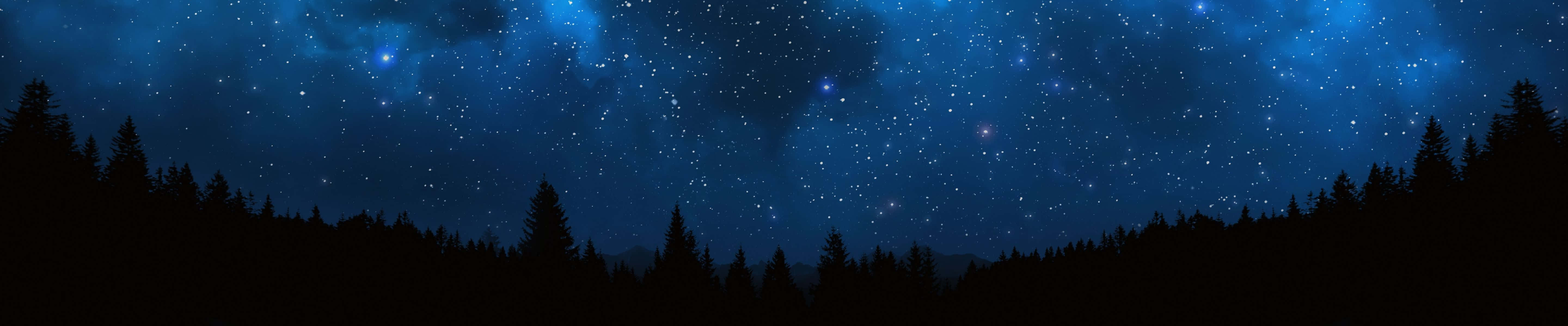 5760x1200 Download Blue Night Sky Dark Triple Monitor Wallpaper