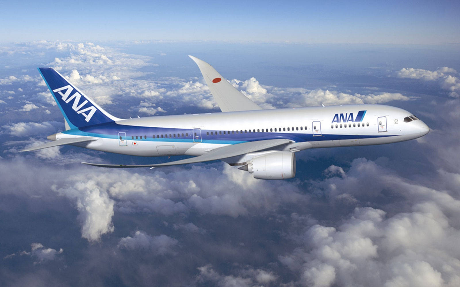 1600x1000 ANA Plane On Top Of Clouds Wallpaper