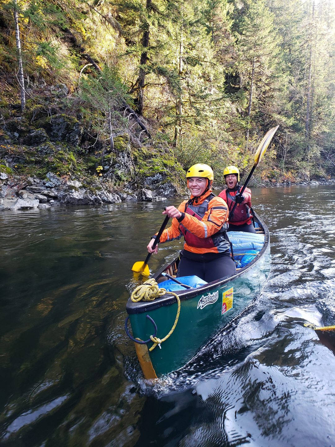 1080x1440 Download Happy Men Canoeing Wallpaper