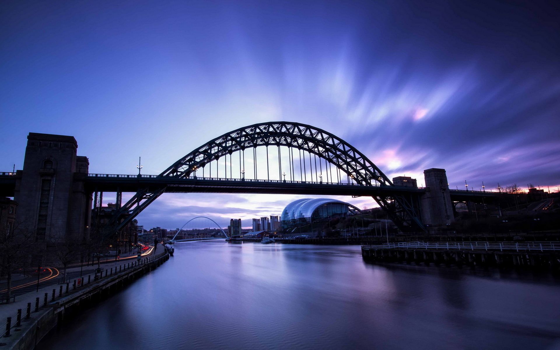1920x1200 bridge #mist #sunrise Tyne Bridge arch