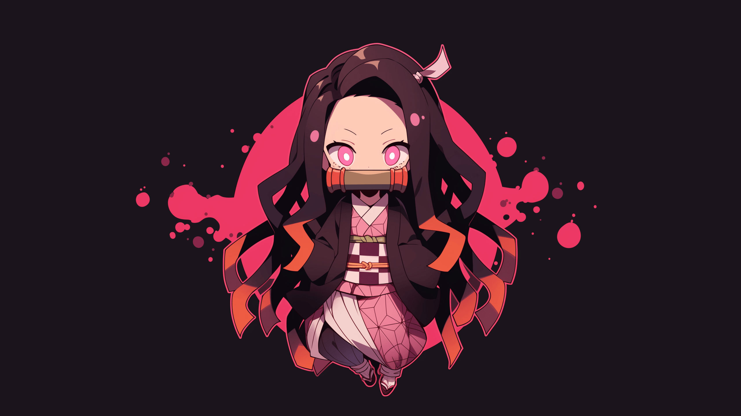 2560x1440 Nezuko Kamado (Demon Slayer) Minimalist