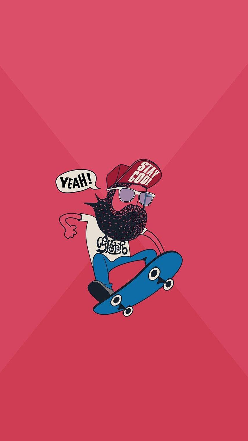 854x1518 Cool Dude Skateboarding Hình Nền iPhone - Phim Hoạt Hình Hay