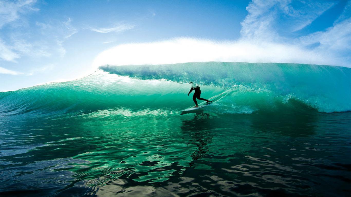 1366x768 Girls Surfing Wallpaper