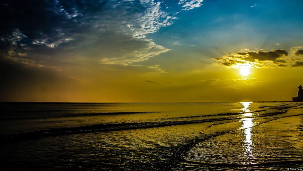 1244x700 Beach sunrise wallpaperx900