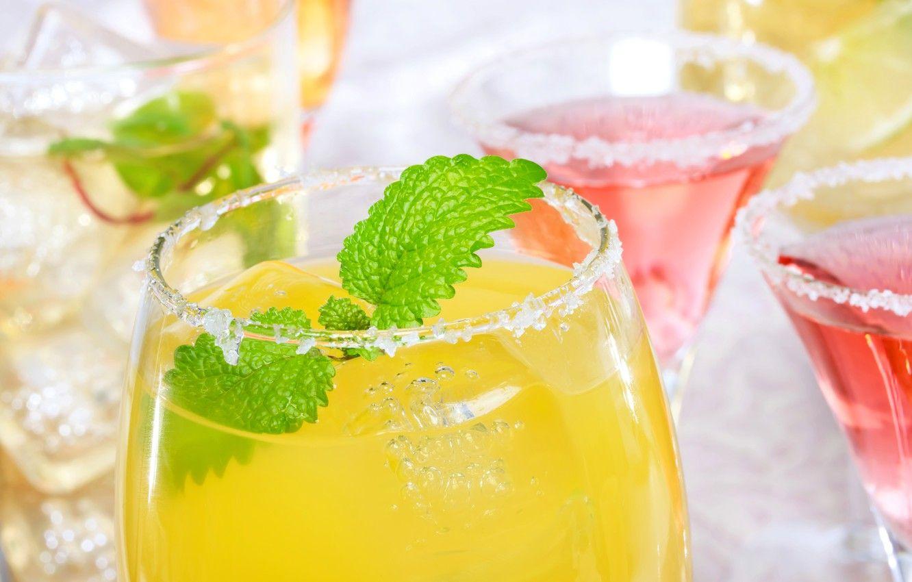 1332x850 Wallpaper ice, glasses, juice, cocktail, mint, salt