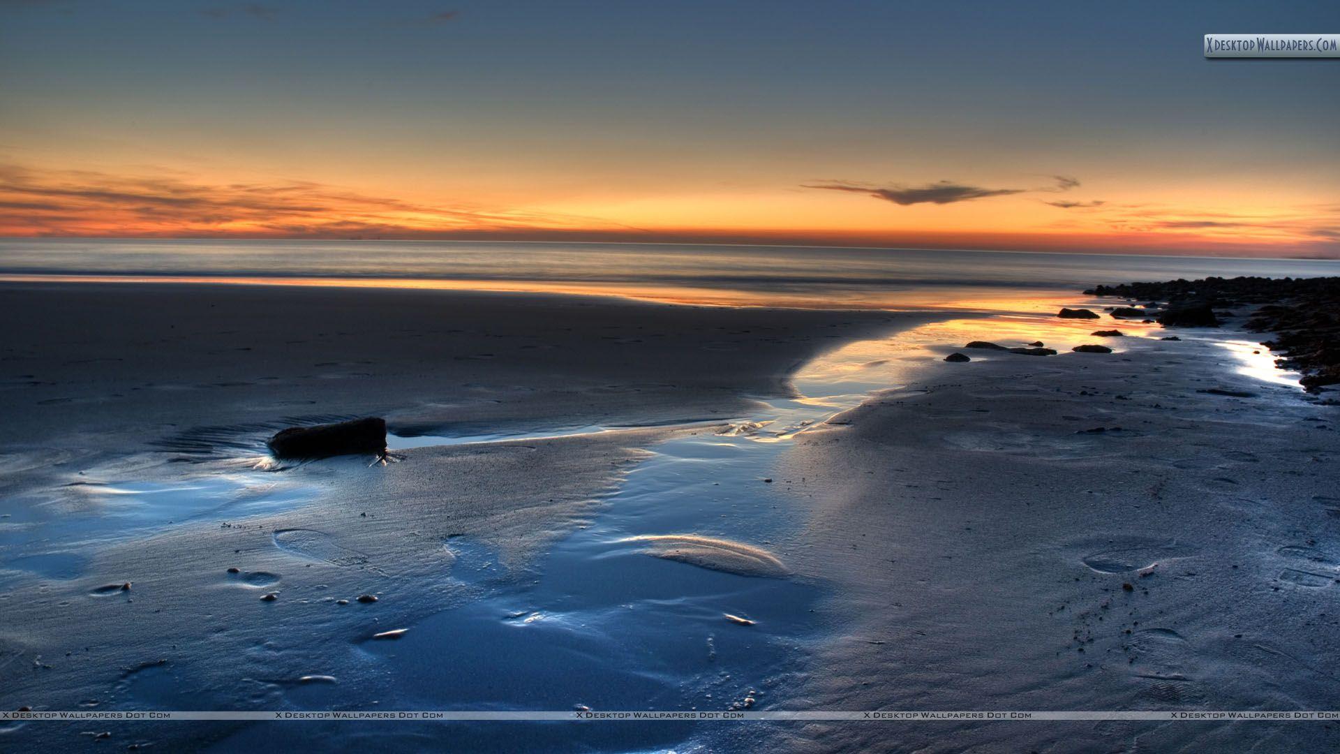 1920x1080 Sunrise Beach Scene Wallpaper