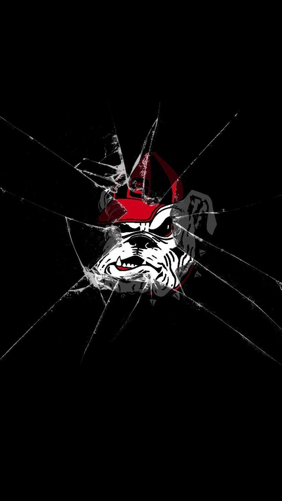 1080x1920 Georgia Bulldogs Broken Screen iPhone Wallpaper 3D
