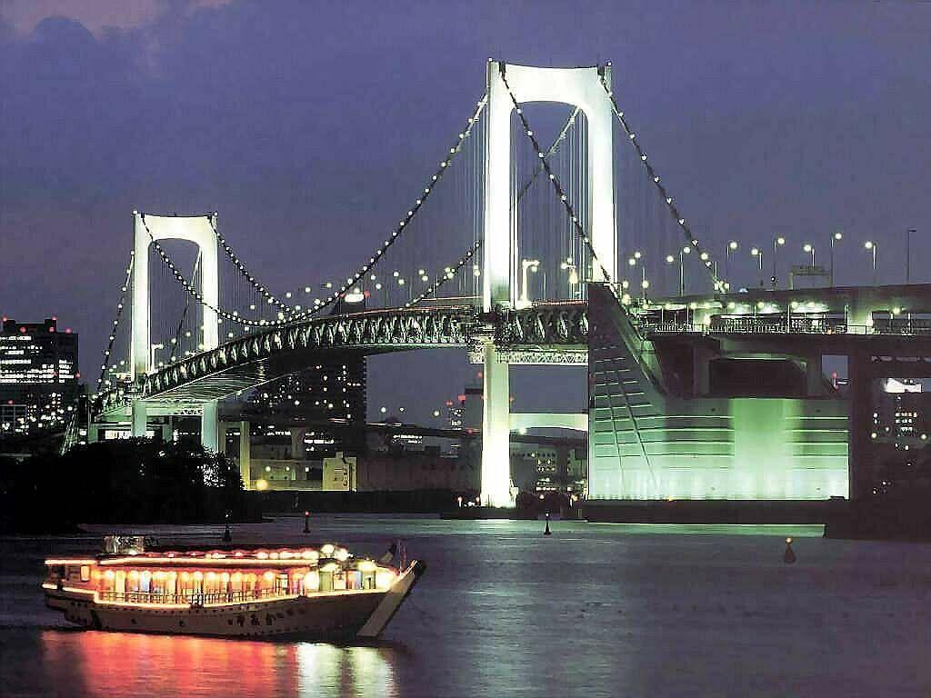 1024x768 Rainbow Bridge Tokyo Japan