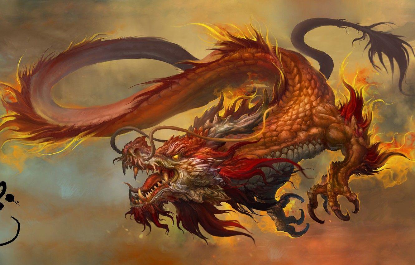 1332x850 Wallpaper Fantasy, Dragon, Art, Russell Dongjun Lu, by Russell Dongjun Lu, Chinese Dragon image for desktop, section фантастика
