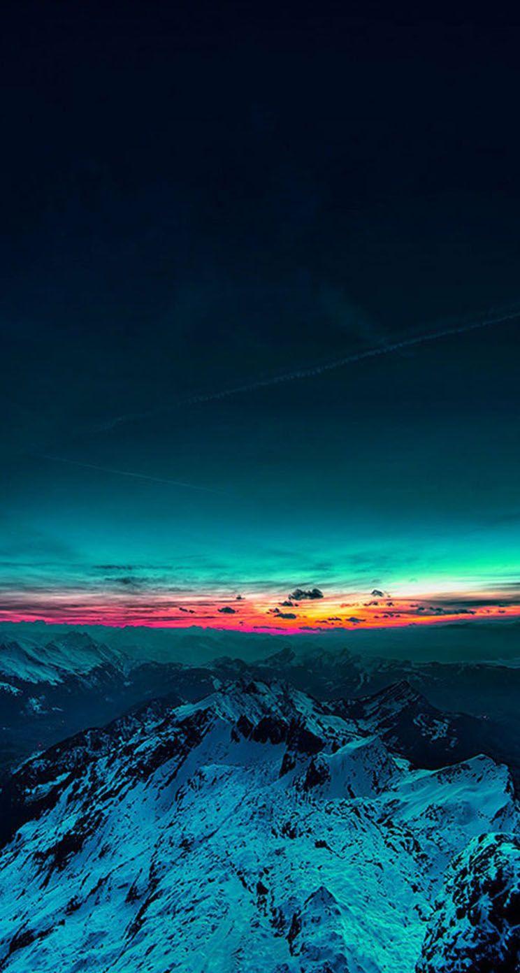 744x1392 The iPhone Wallpaper Beautiful Sunset Mountain