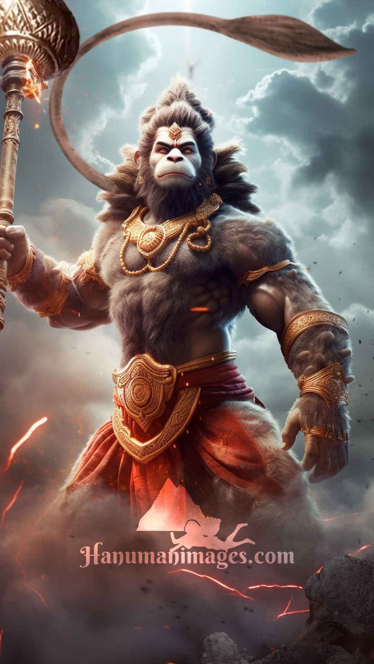736x1308 new powerful hanuman image full HD