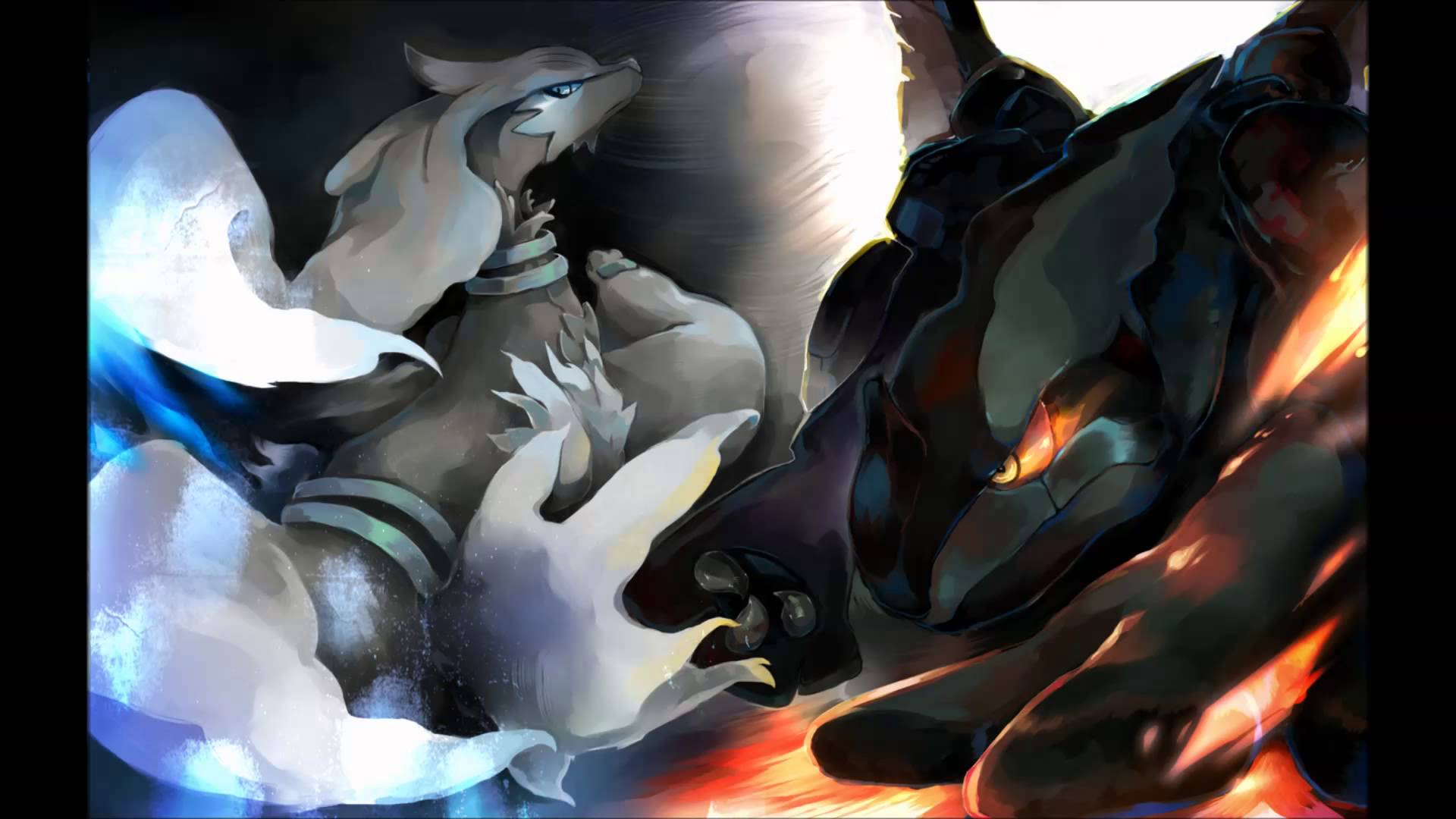 1920x1080 Reshiram Vs Zekrom Wallpaper