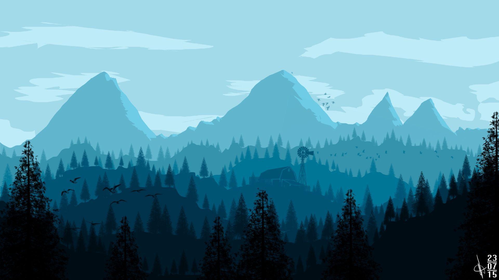 1920x1080 Blue Mountain Desktop Wallpaper