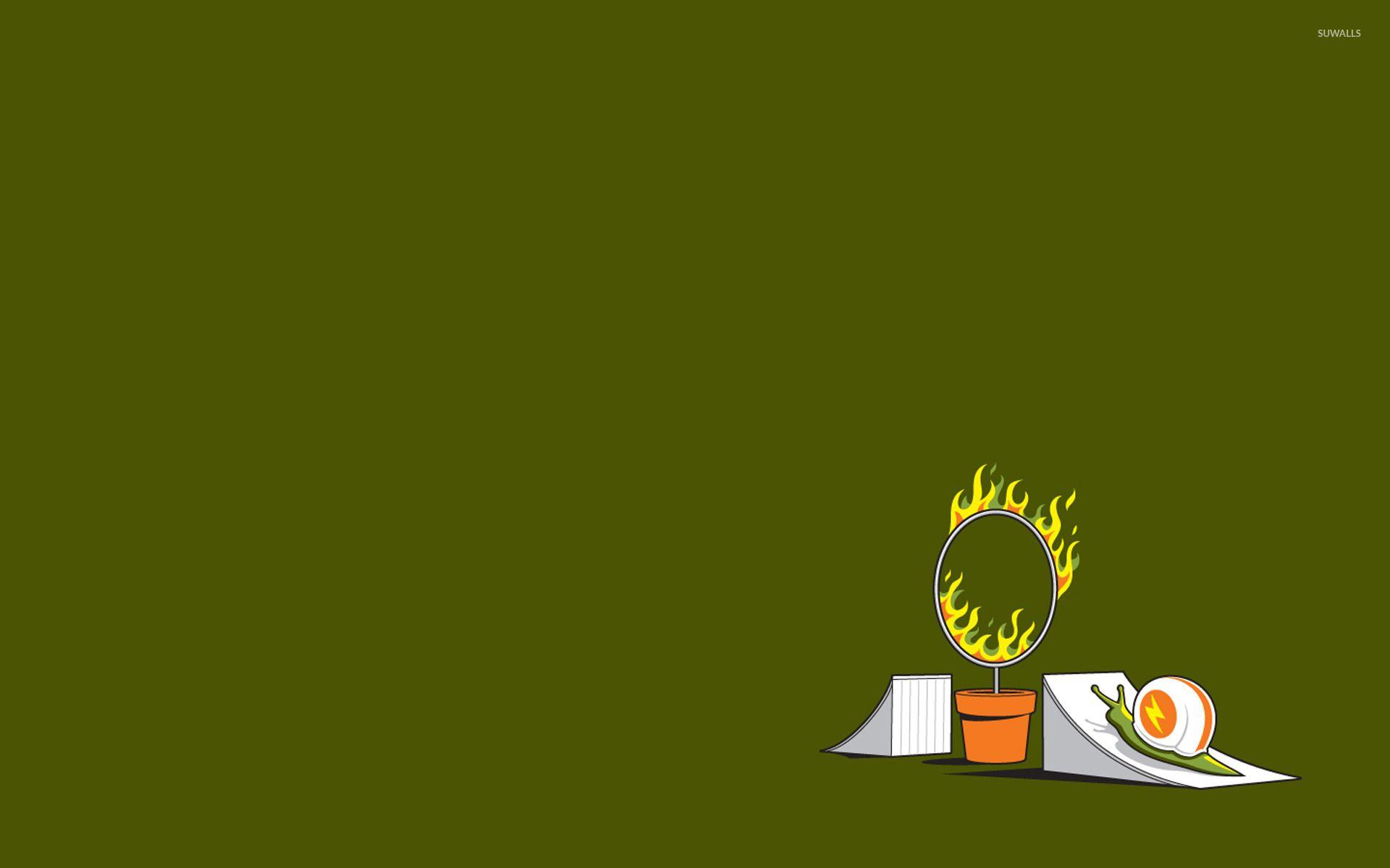 1920x1200 Snail jumping through a ring of fire wallpaper