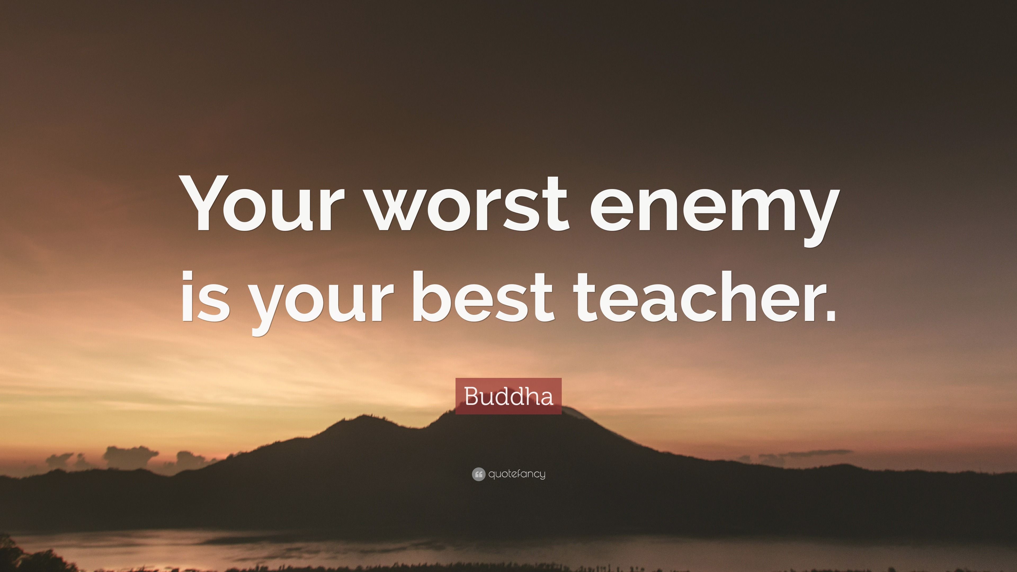 3840x2160 Buddha Quote: “Your worst enemy is your