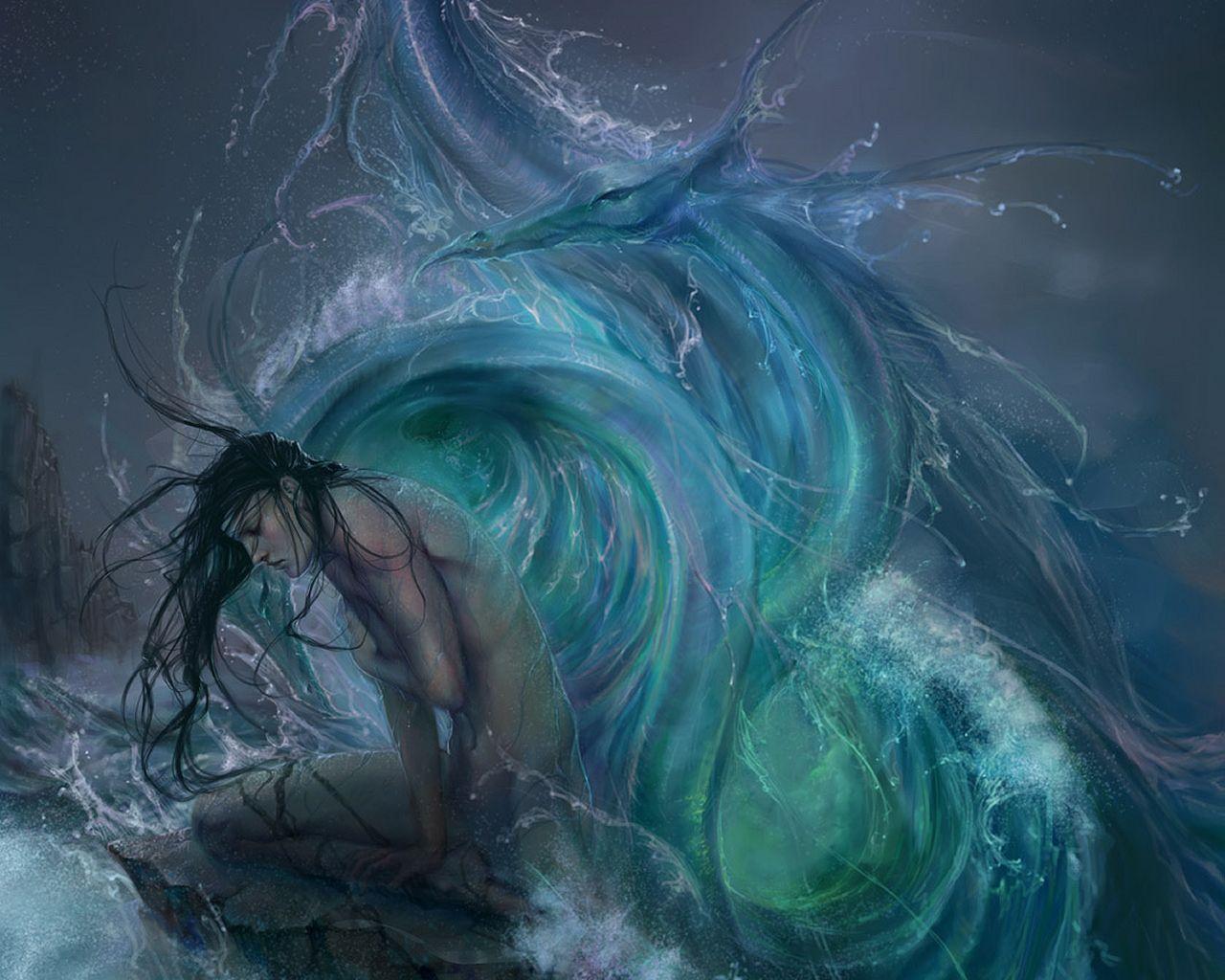1280x1024 Water Dragon Wallpaper