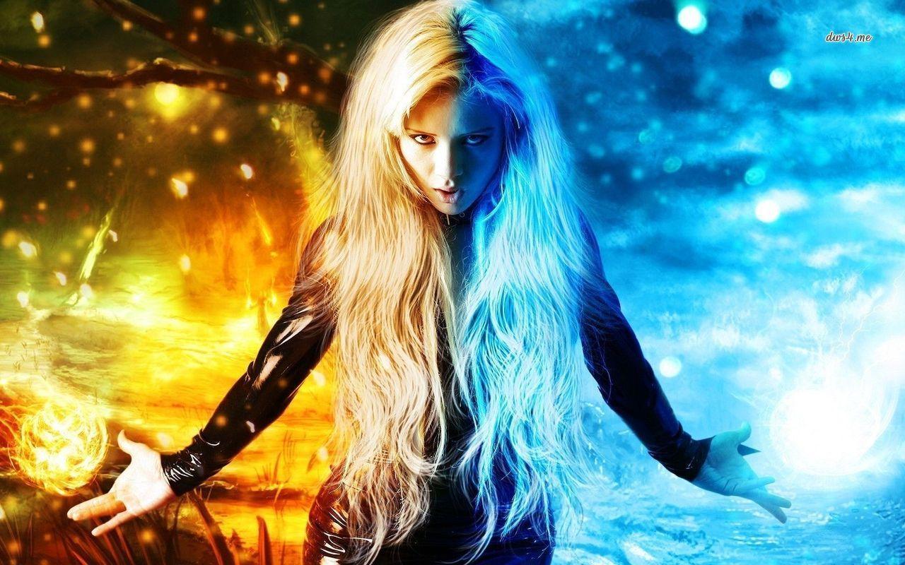1280x800 Woman out of fire and ice HD wallpaper. Fantasy girl, Fantasy image, Fire