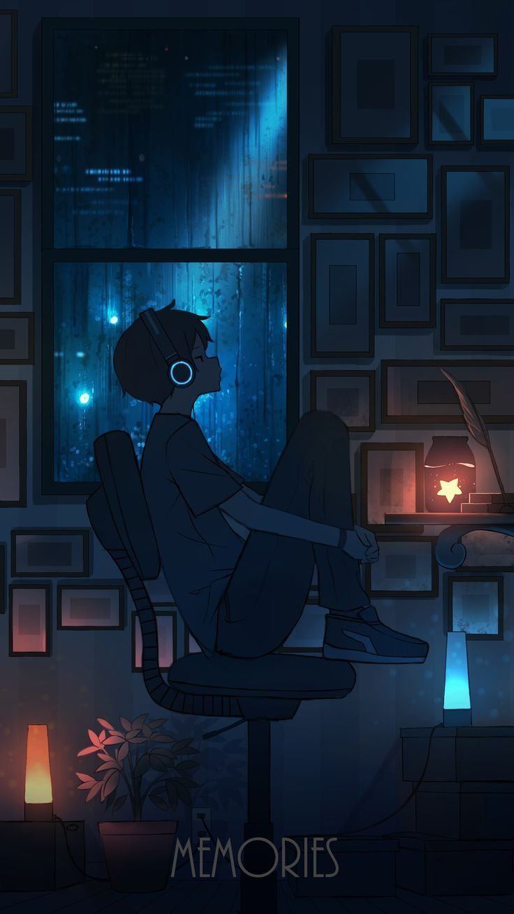 736x1309 Alone boy listening songs Wallpaper
