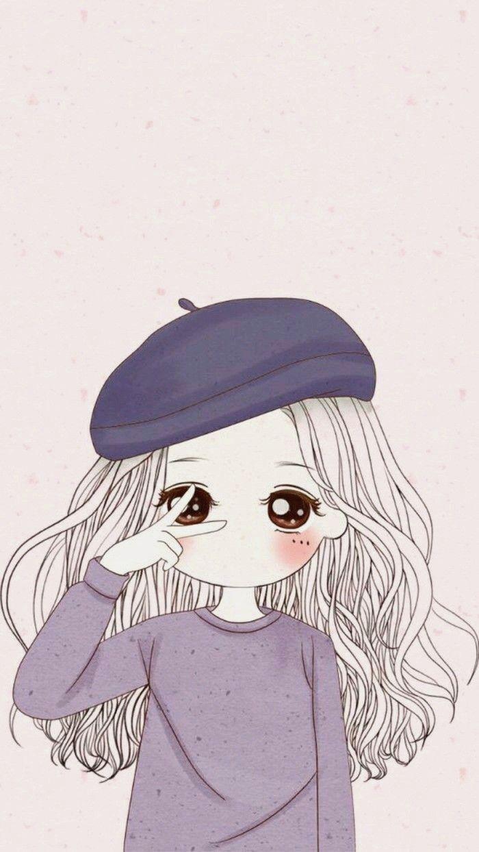 700x1244 HD Wallpaper Of Cute Girl Cartoon Wallpaper