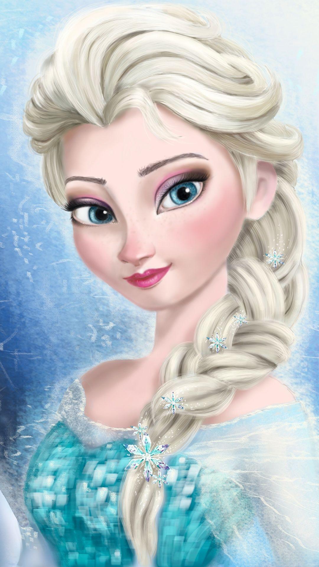 1080x1920 Desktop Wallpaper Disney Frozen 2013 film Braid hair 1080x1920