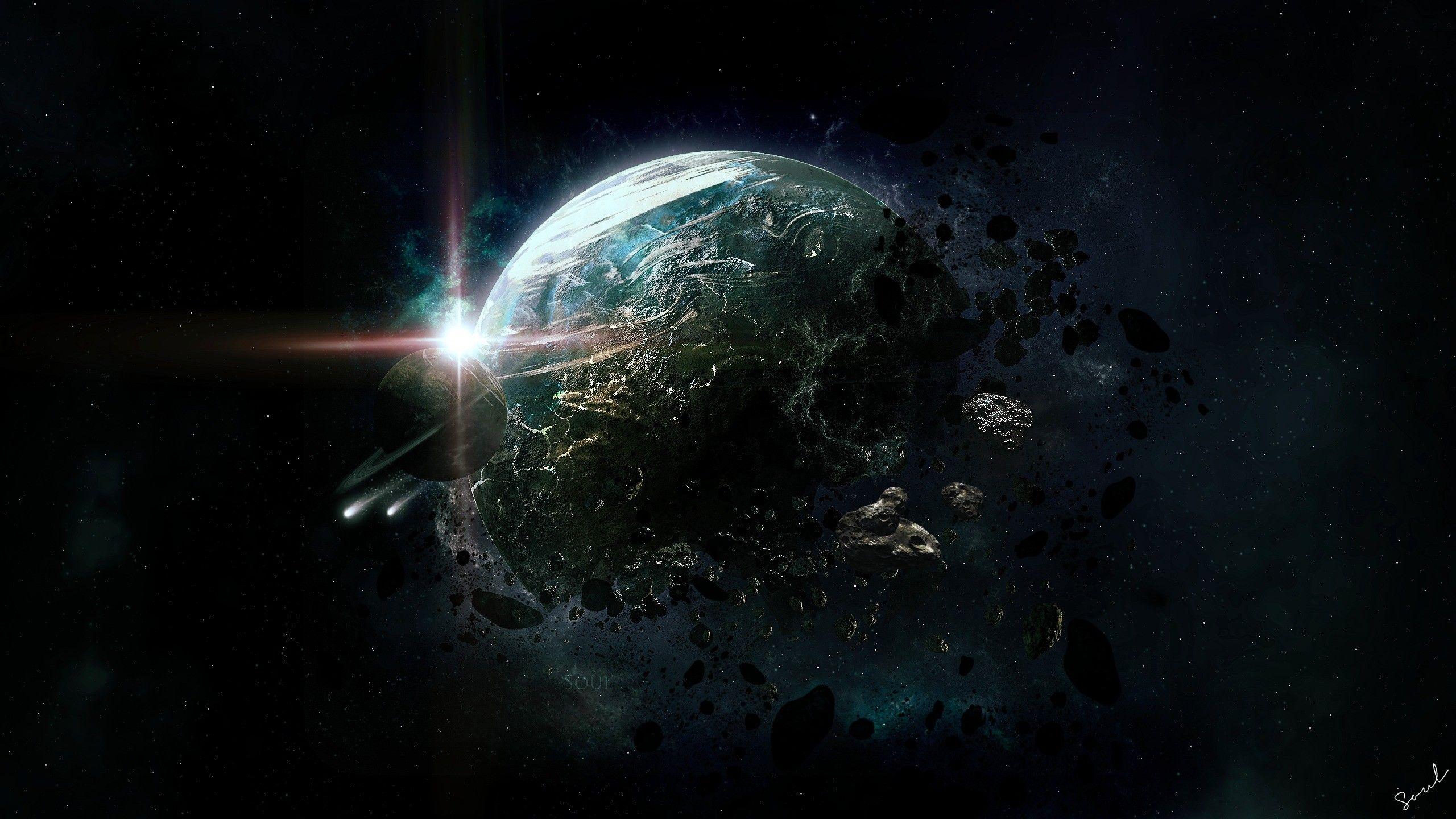 2560x1440 Space, Stars, Debris, art, Wallpaper, Free Vectors Planet