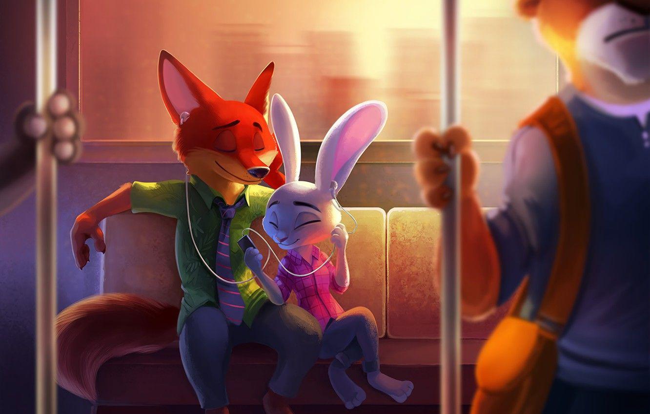 1332x850 Wallpaper cinema, Disney, fox, animals, police, rabbit