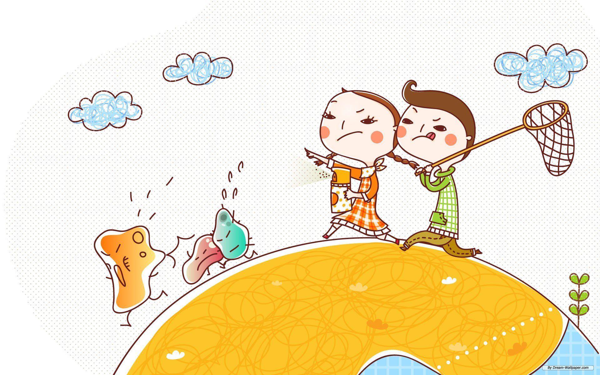 1920x1200 The Earth Cartoon Group with items