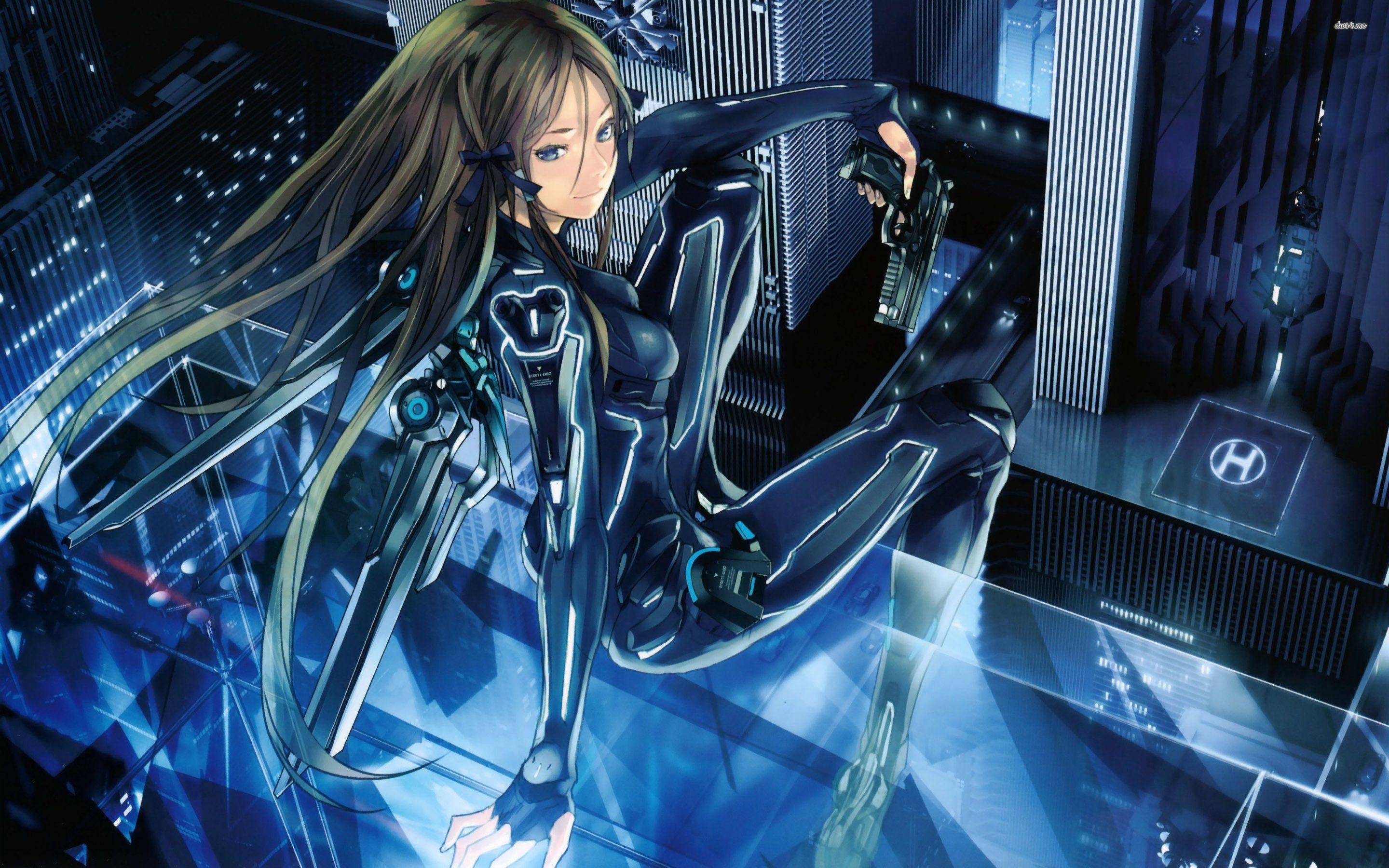 2880x1800 Futuristic assassin girl wallpaper wallpaper