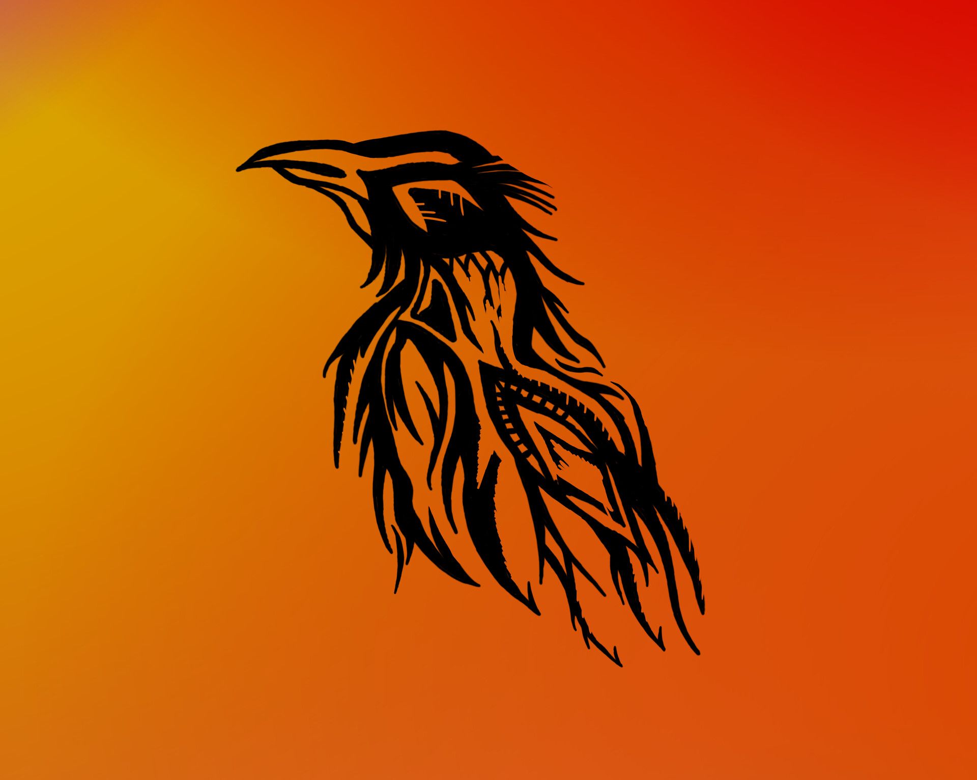 1920x1532 Tribal Raven Tattoo