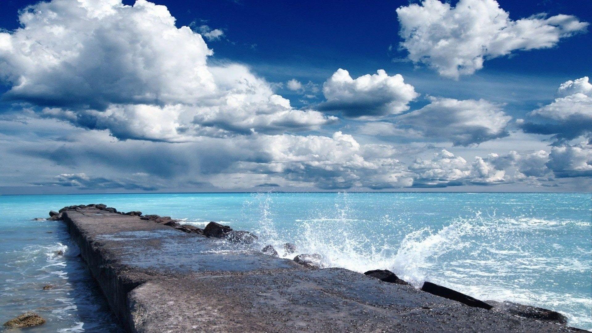 1920x1080 Color wallpaper: Frozen Pond Lakes Sunshine Blue Sky