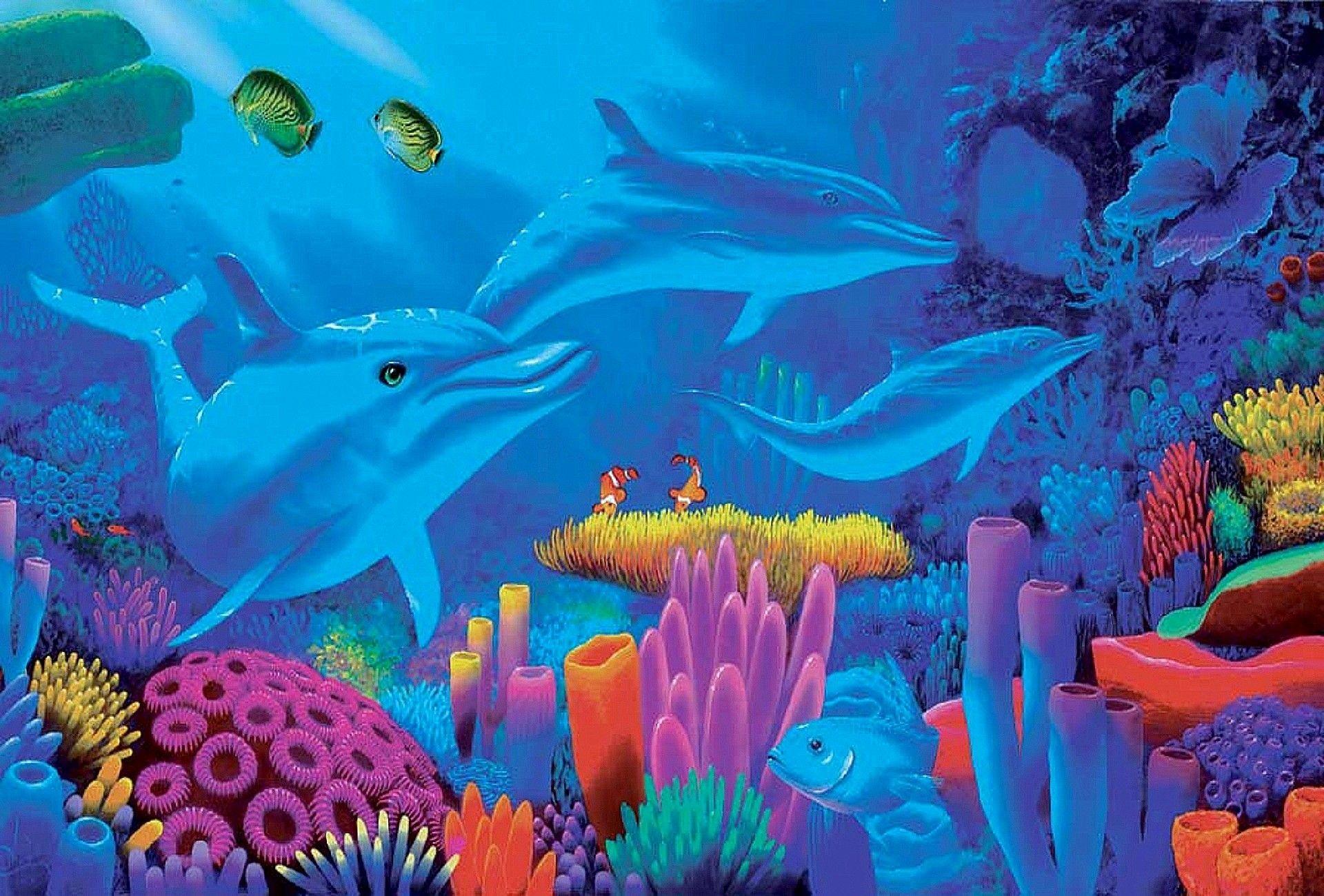 1920x1300 Pre Colorful Ocean Sea Plants Fishes Creative Drawings Corals Love