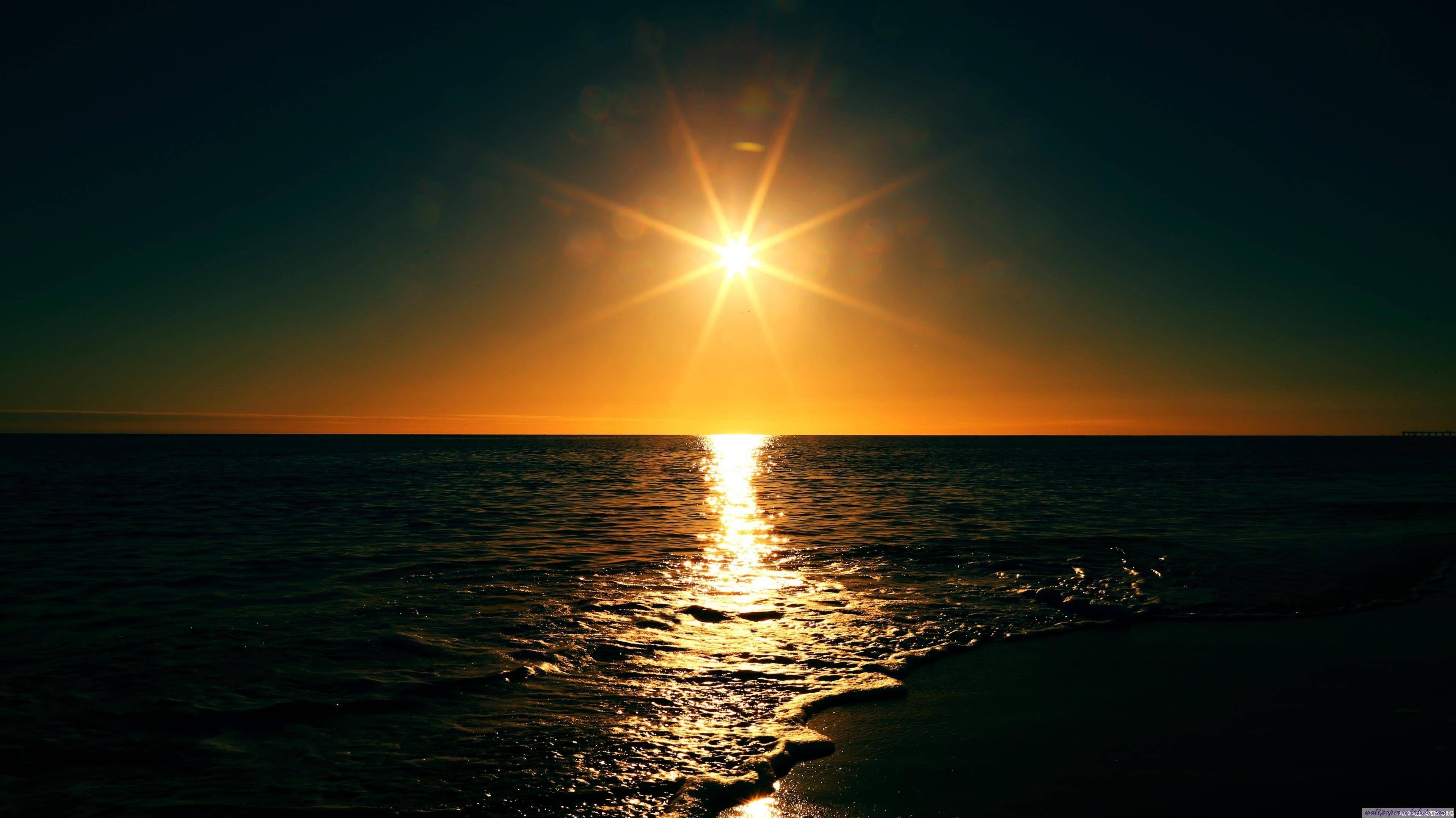 3840x2159 dark sunset HD. Dark Sea Sunset 4K Ultra HD Wallpaper