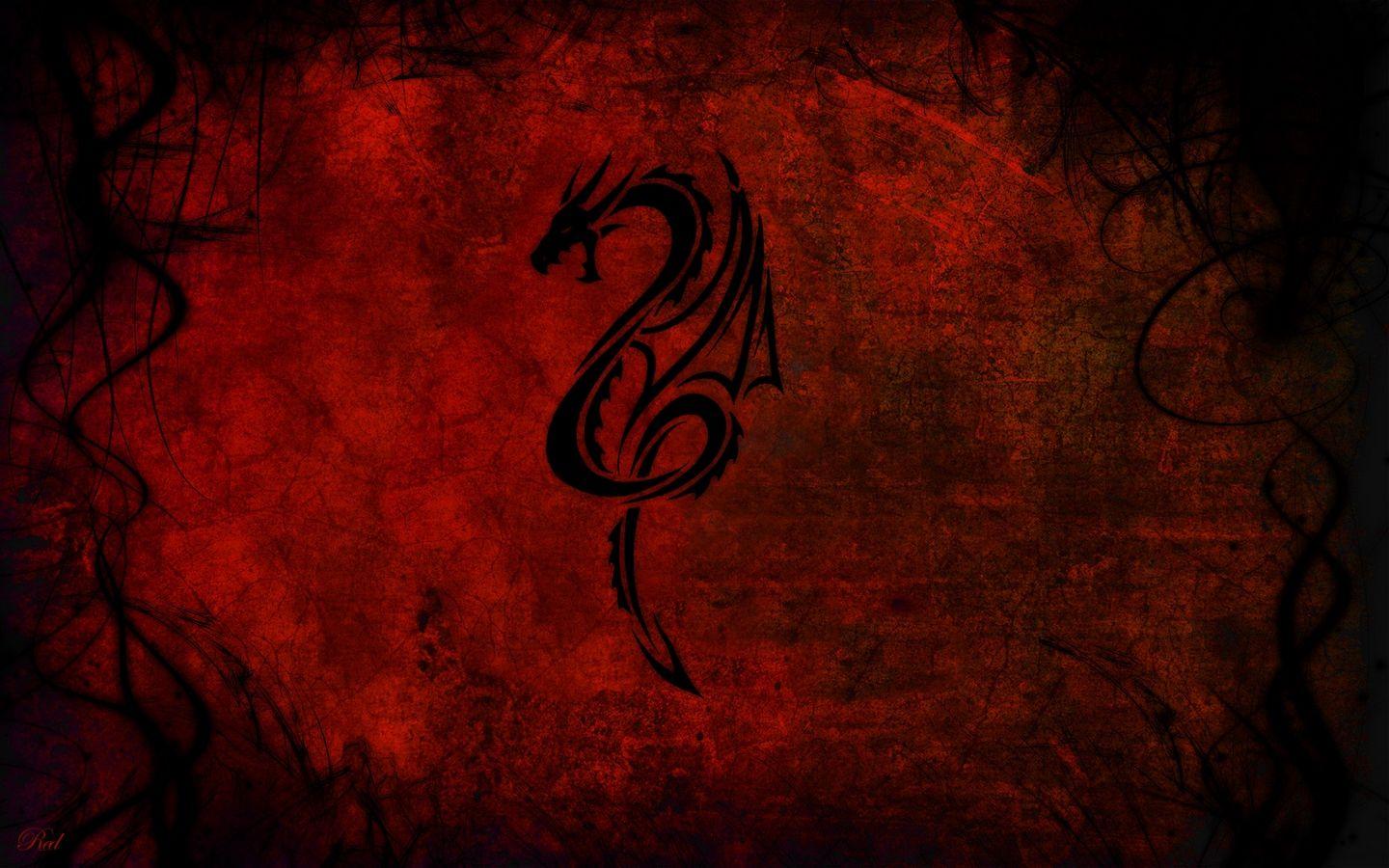 1440x900 Download wallpaper 1440x900 dragon, pattern, red, black widescreen 16:10 HD background