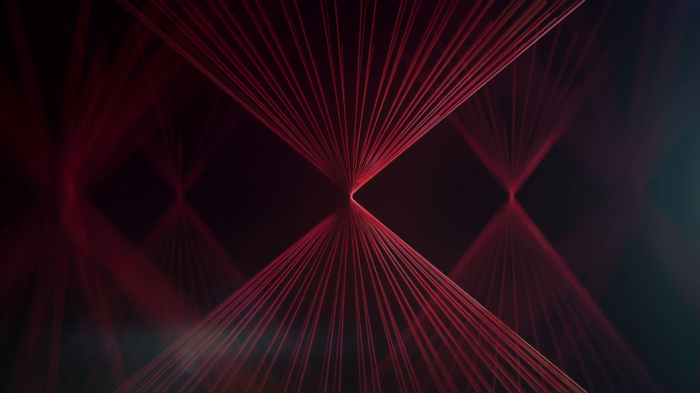 1366x768 Red threads abstract wallpaper