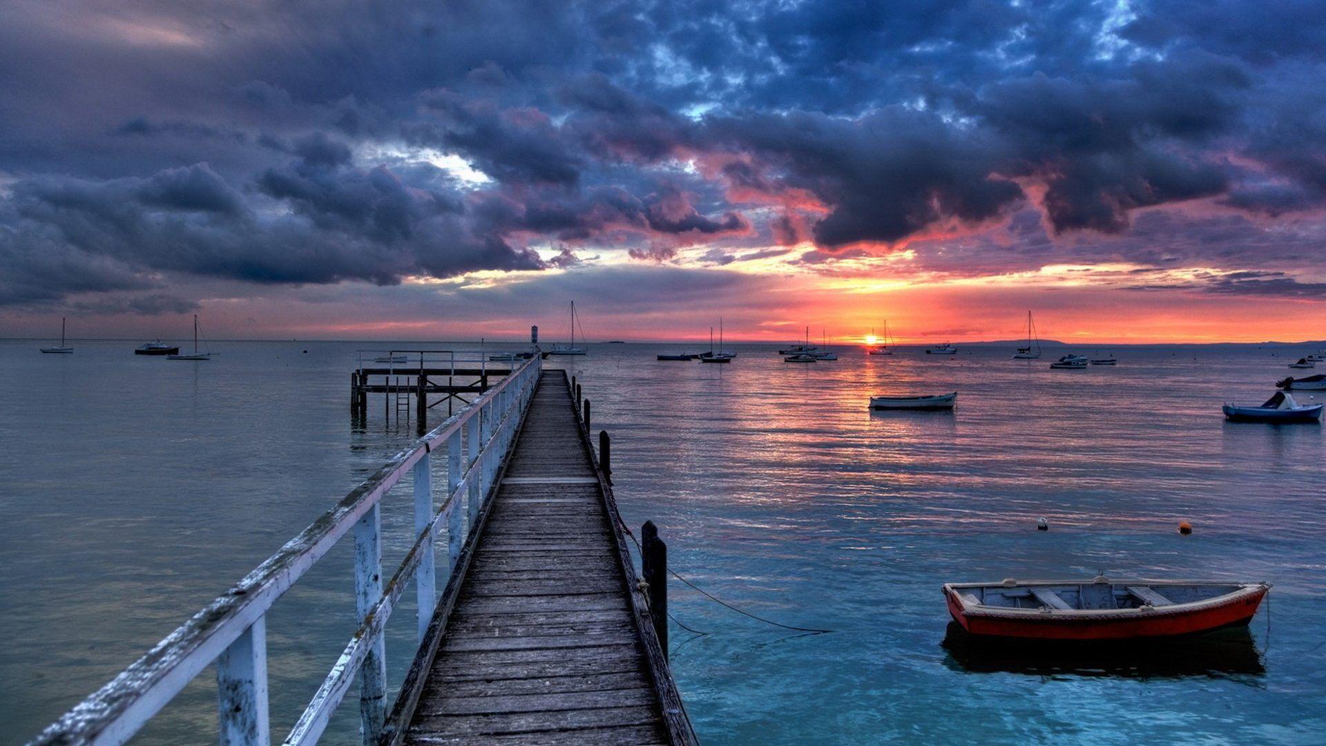 1920x1080 Boats Tag wallpaper: Sea Splendor Sailboats Sunset Boats