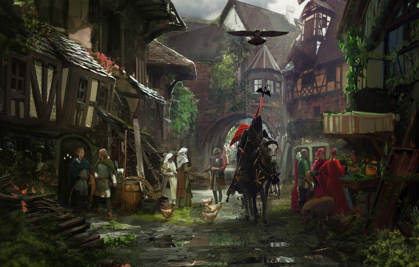 1332x850 Dark Ages Community Houses Wallpaper