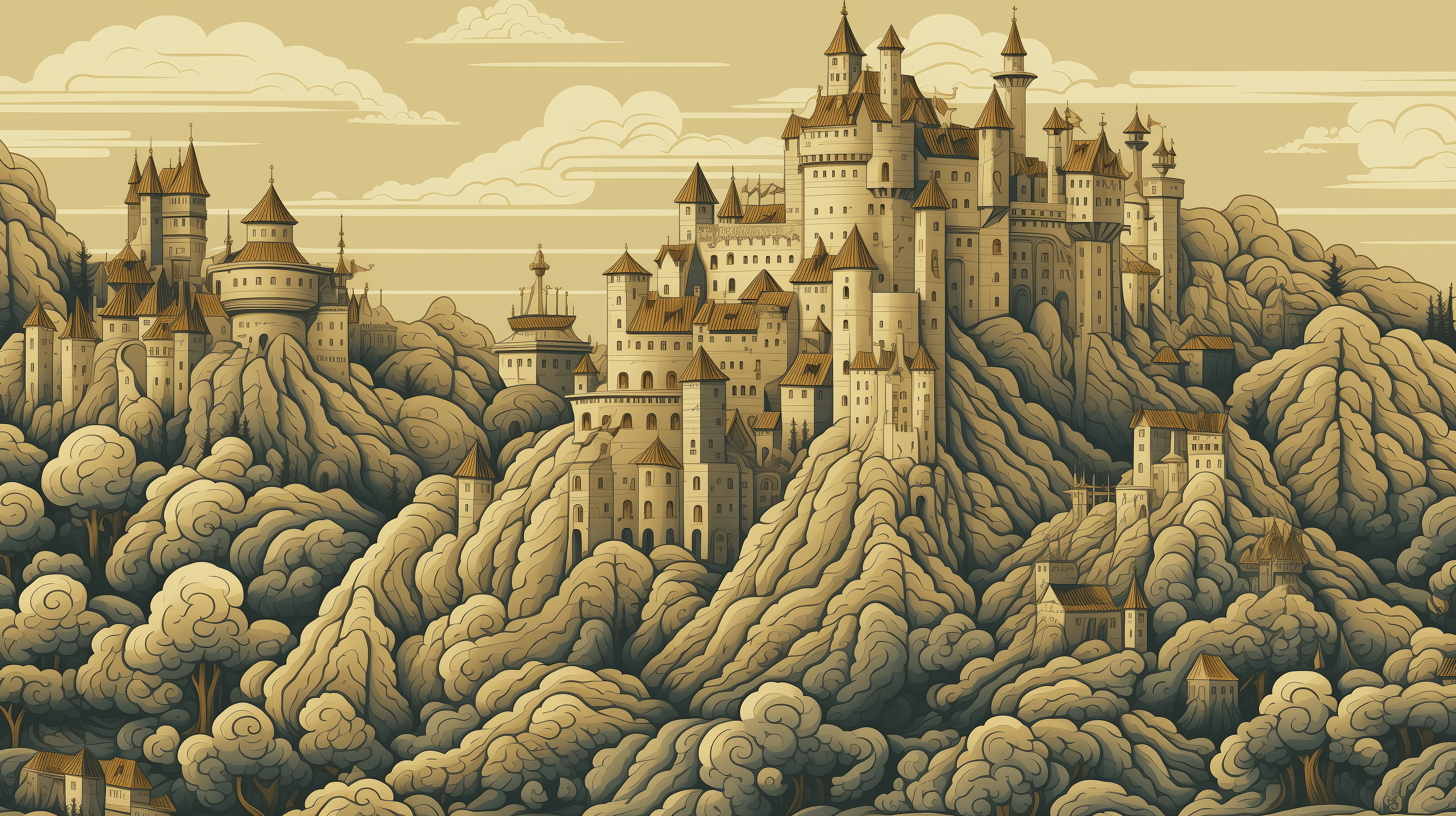 2912x1632 Enchanted Medieval Castle Landscape HD