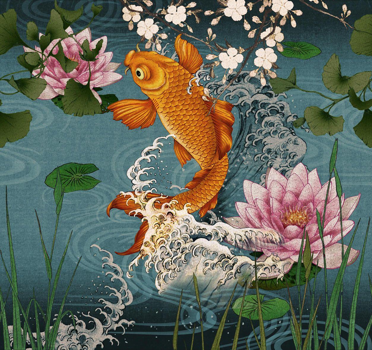 1253x1181 KOI coverings / wallpaper from LONDONART