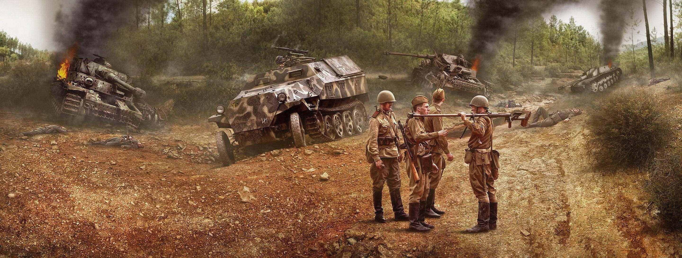 2880x1089 Weapon, Amazing Photo, Tank, vector Wallpaper, Background