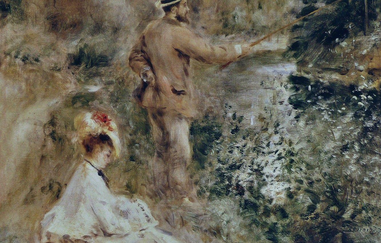 1332x850 Wallpaper nature, picture, genre, Fisherman, Pierre Auguste