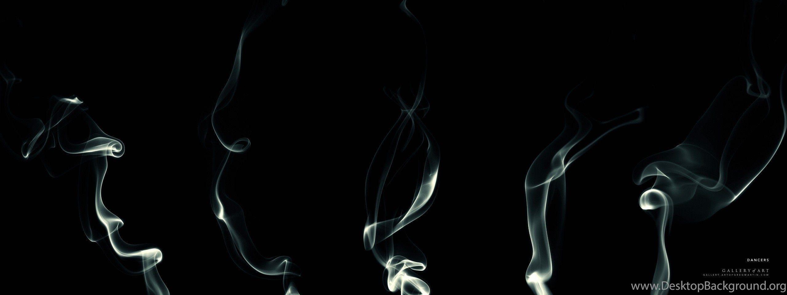 2560x960 Black Smoke Wallpaper Desktop Background