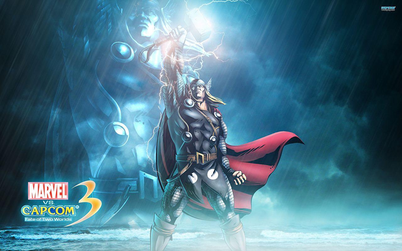 1280x800 Desktop Wallpaper Marvel vs Capcom superheroes Thor hero Men
