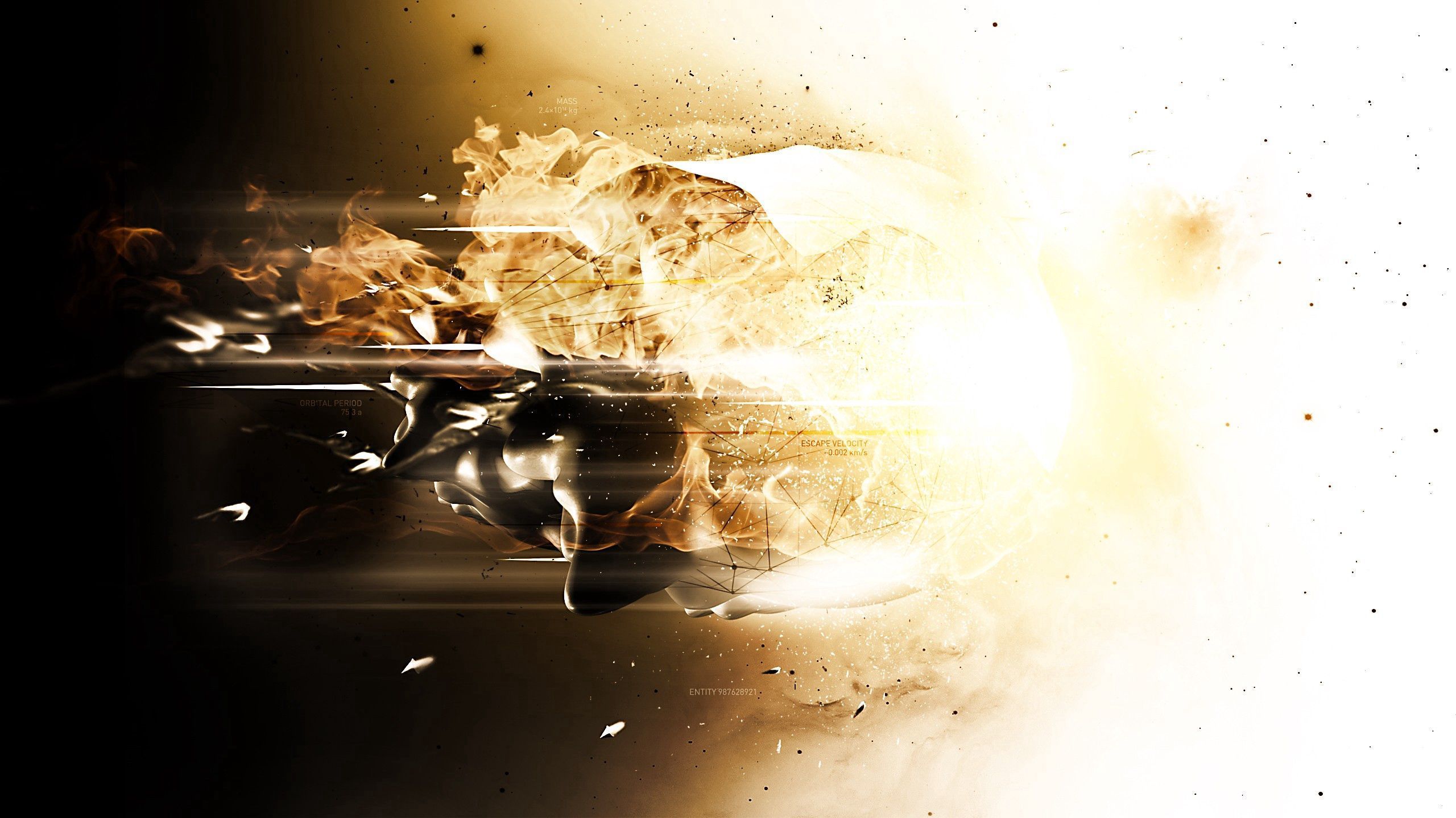 2560x1440 HD desktop wallpaper: Figure, Explosion