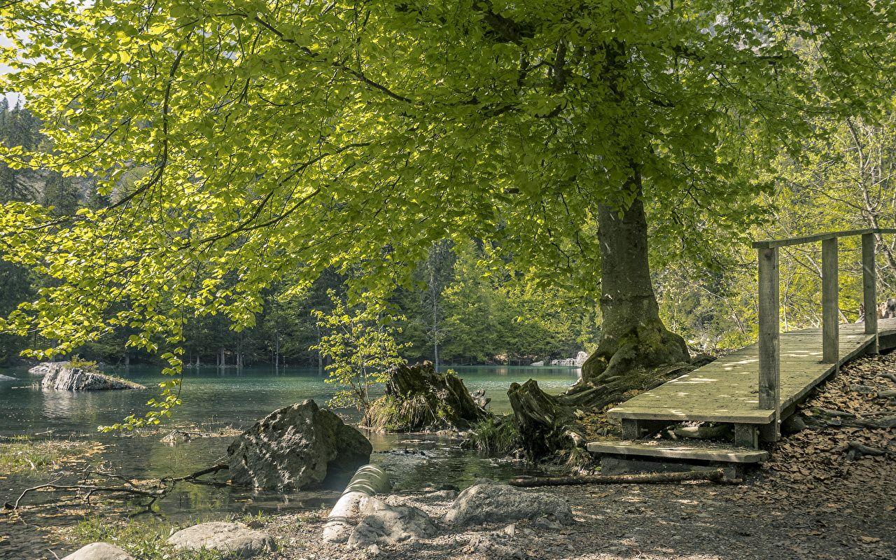 1280x800 Desktop Wallpaper France Lake Vert Nature Stones Trees